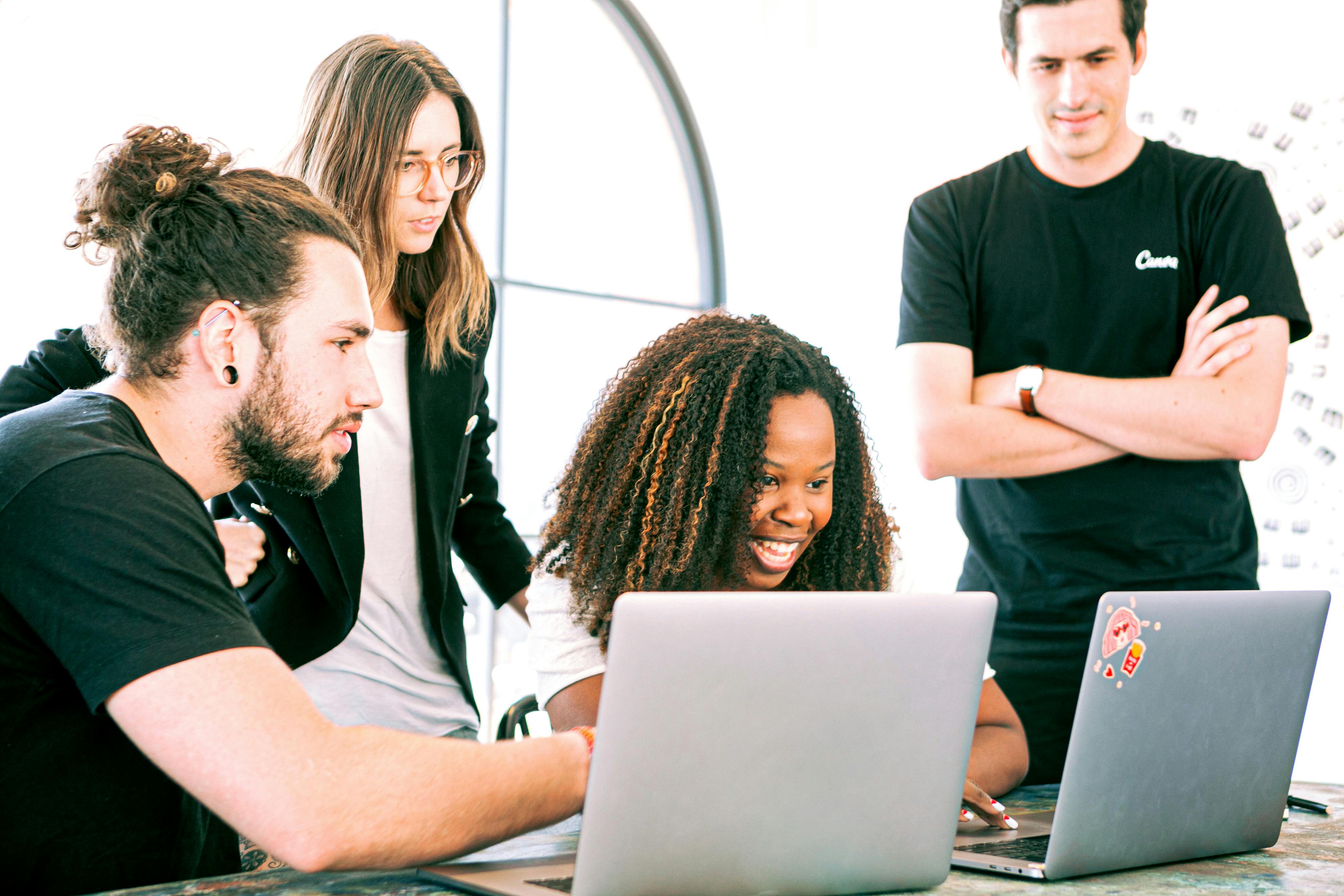 Professional AI consulting team collaborating on technology solutions